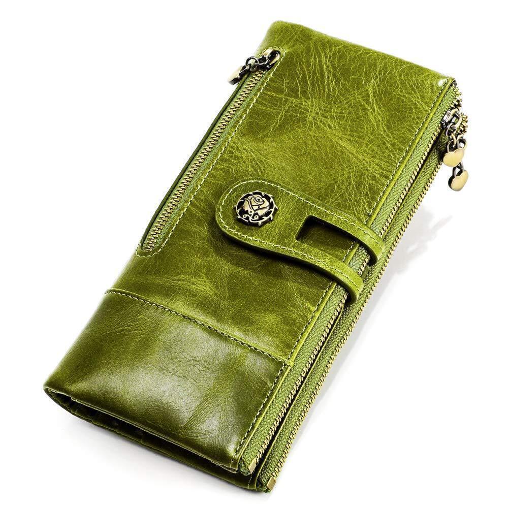 8533 RFID Blocking Wallet Soft Leather Clutch Money Purse Slim Card Holder